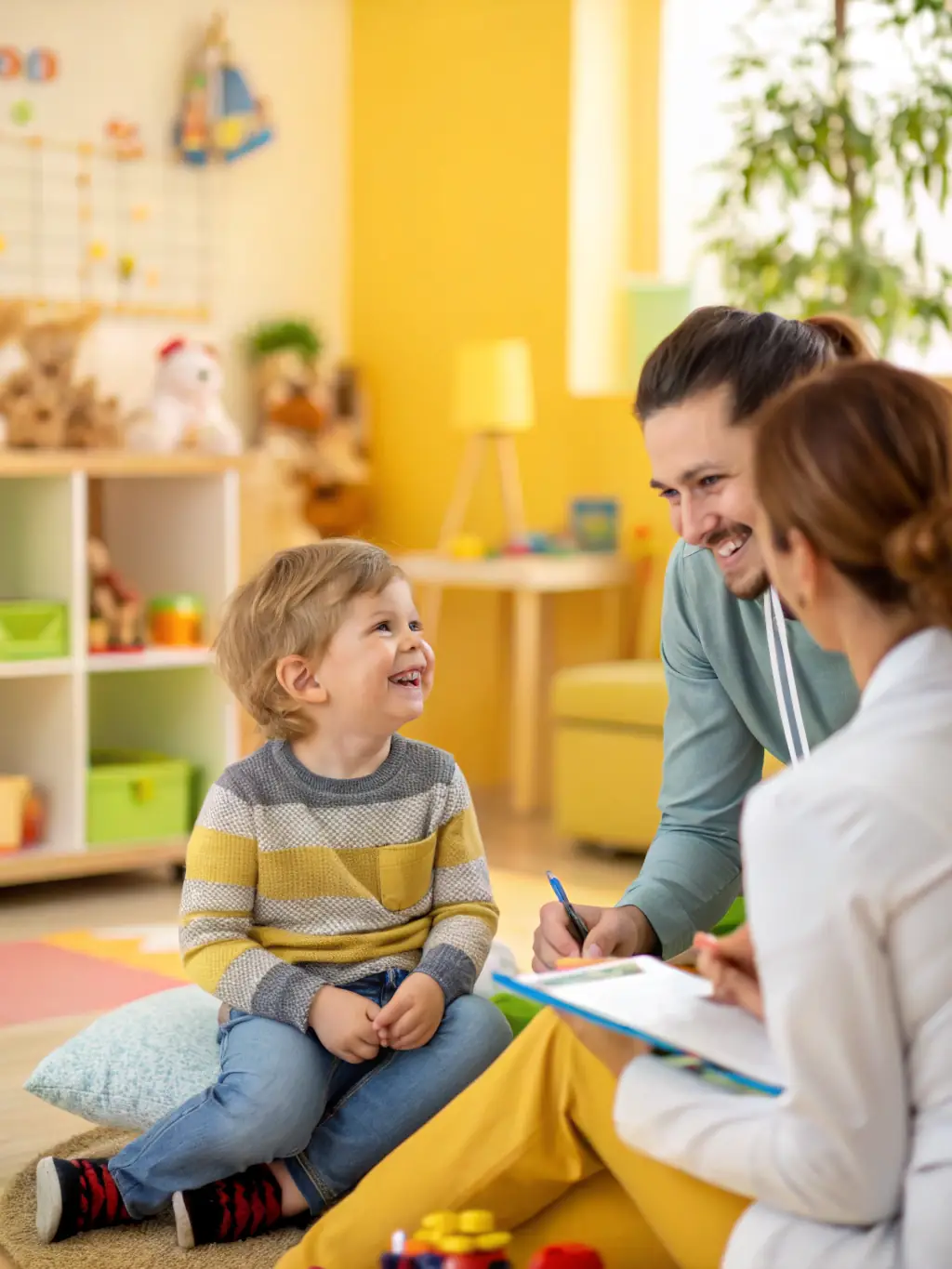 An image of a child undergoing a bioresonance session, showcasing its application in pediatric care and its gentle, non-invasive nature.
